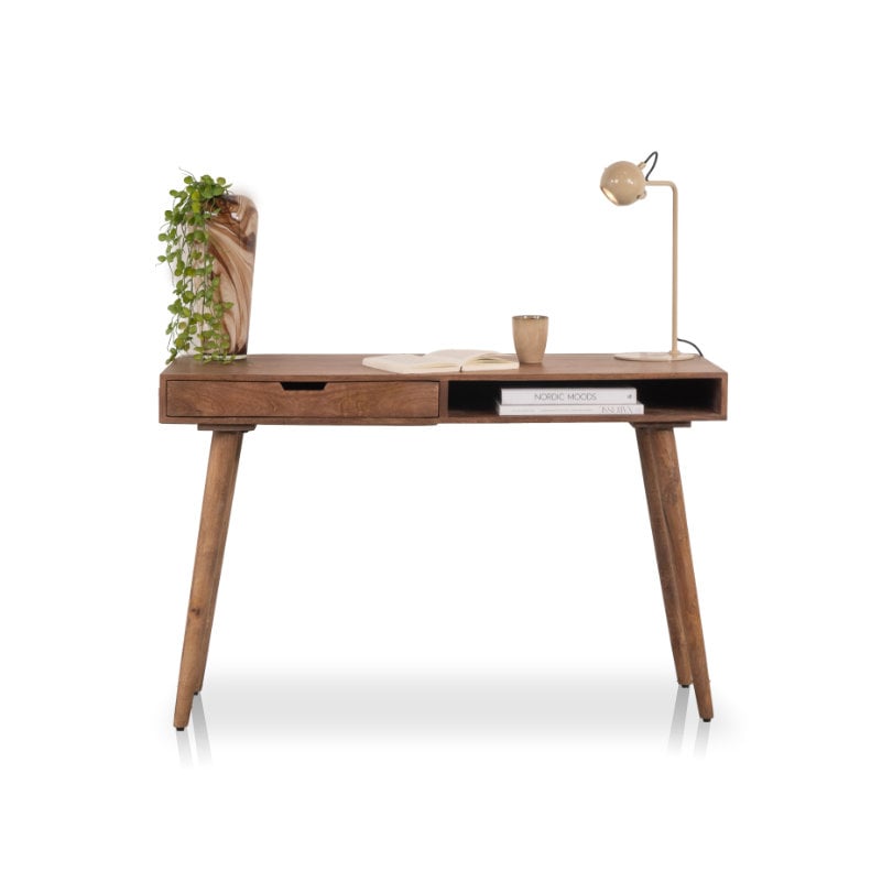 tafel als bureau met plant