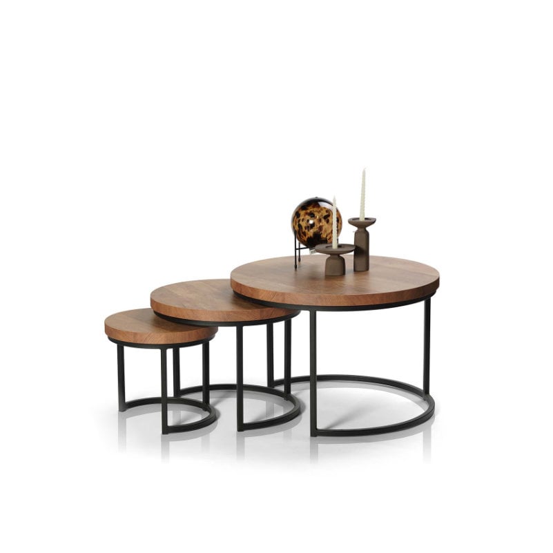 Kleine ronde salontafels 3 stuks