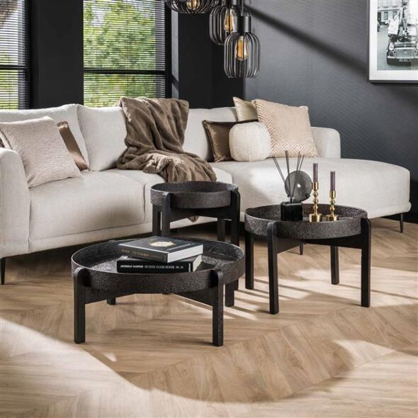 Salontafel Metallic, set van 3