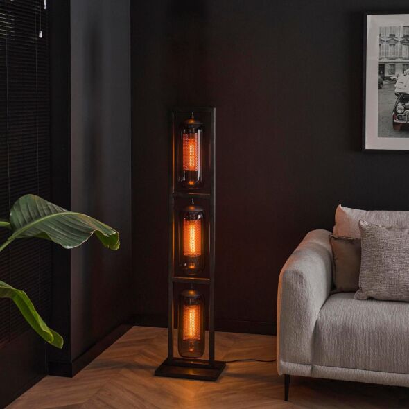 Vloerlamp Smoke glas 3-lichts