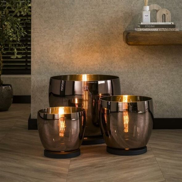 Vloerlamp UP L - Copper color glass
