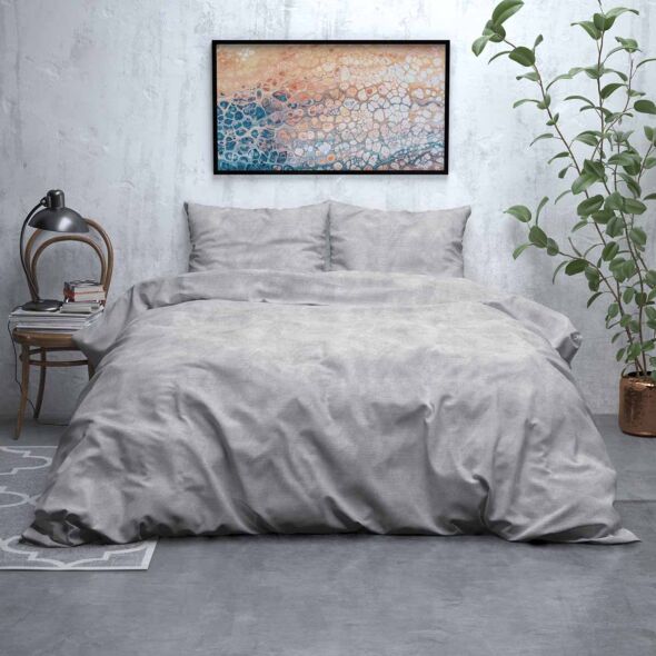 Dekbedovertrek Cotton Washed Grijs 140x220
