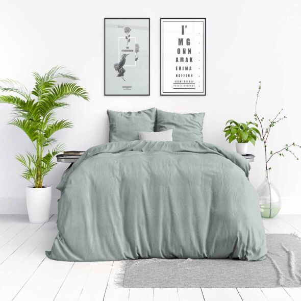 Dekbedovertrek Stone Washed Groen 240x220
