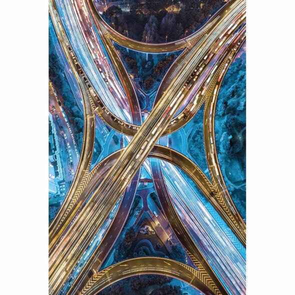 Glasschilderij Highway 80x120