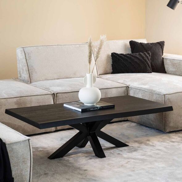 Salontafel Boomstam met spinpoot zwart