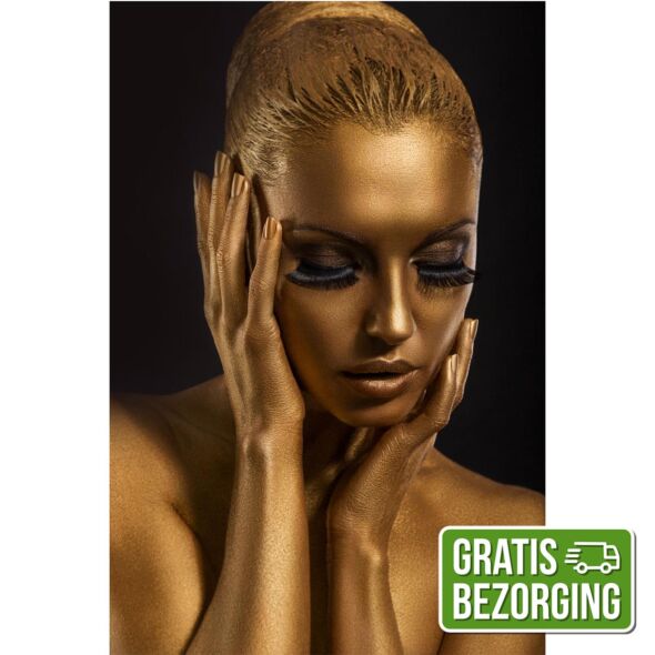 Glasschilderij Gold woman 80x120