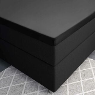 Hoeslaken Satijn Topper Zwart 90x200