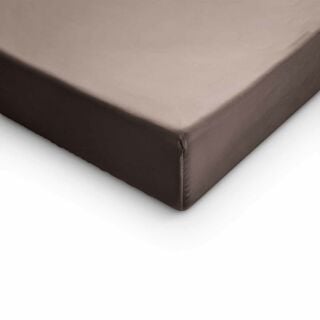 Hoeslaken Satijn Topper Taupe 90x200