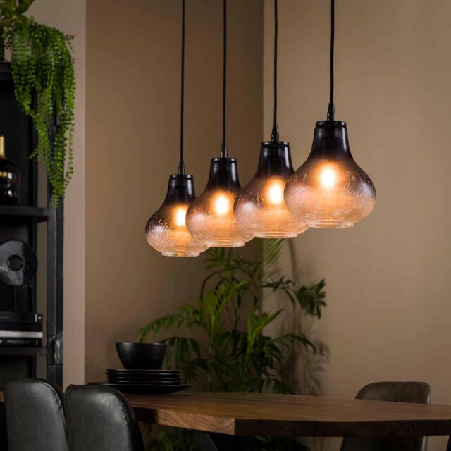 Hanglamp Kegel Glass 4-lichts