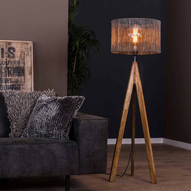 Vloerlamp Tripod Wood