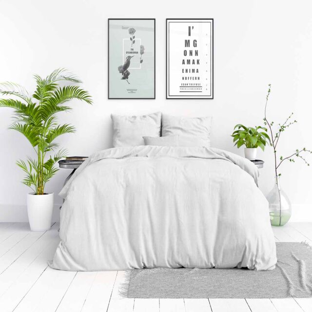 Dekbedovertrek Stone Washed Wit 200x220