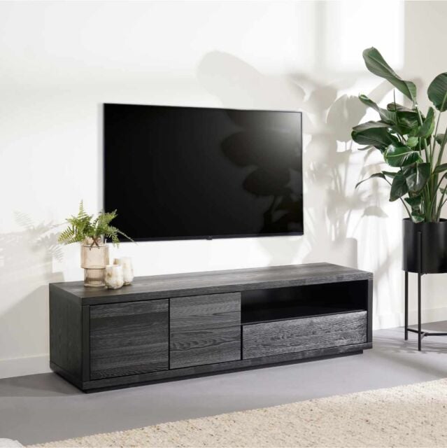 Vergelijkbaar voorzien Verslaggever Zwarte TV meubel kopen? Bekijk aanbiedingen | Haco.nu
