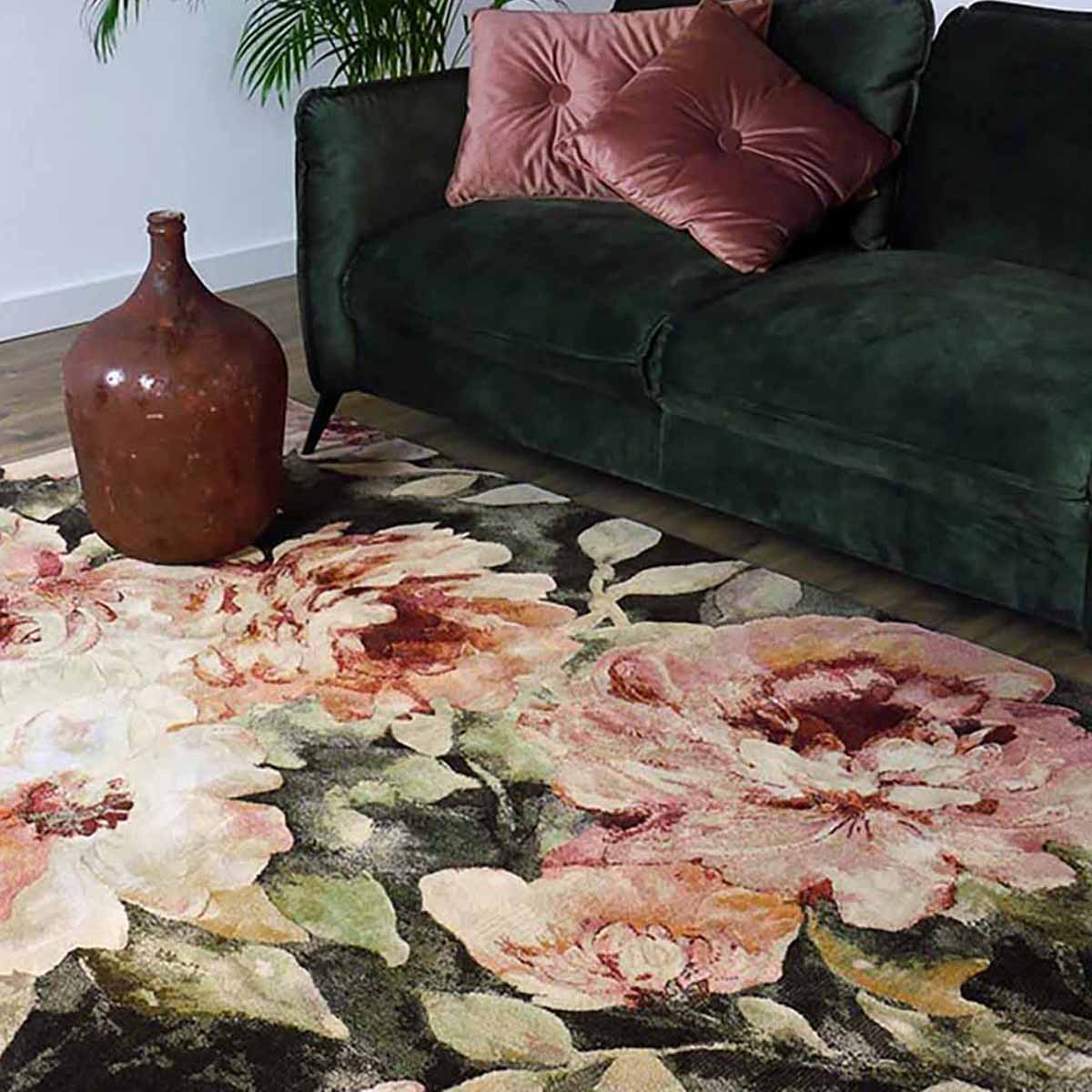 vloerkleed met bloemenprint